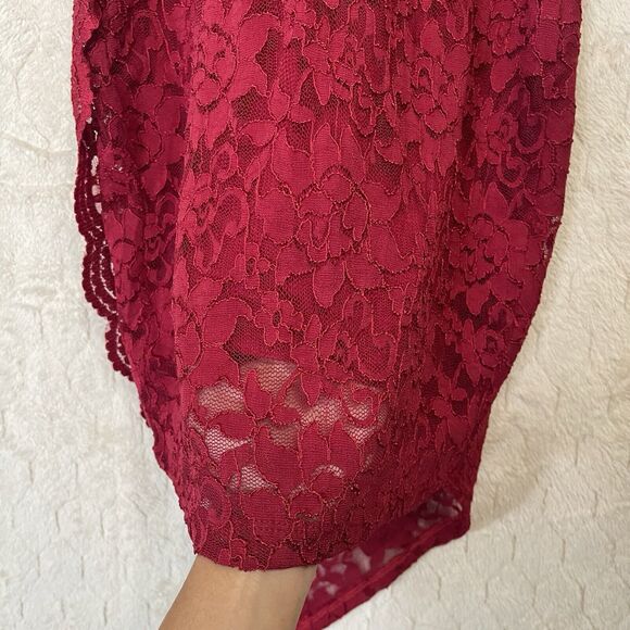 Urban Outfitters Kimchi Blue Red Lace Bodycon Dress‎ Sz Small Made In USA - Picture 10 of 14